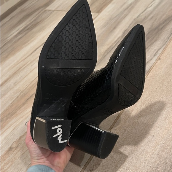 Circus by Sam Edelman CAL Black Croc-Embossed Ankle Boots - Picture 4 of 8